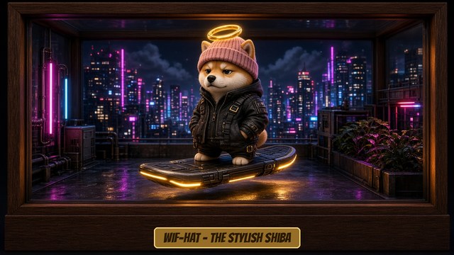 WIF-HAT, The Stylish Shiba ($WIF): premium 3D hero figure holding the $NAZG ring